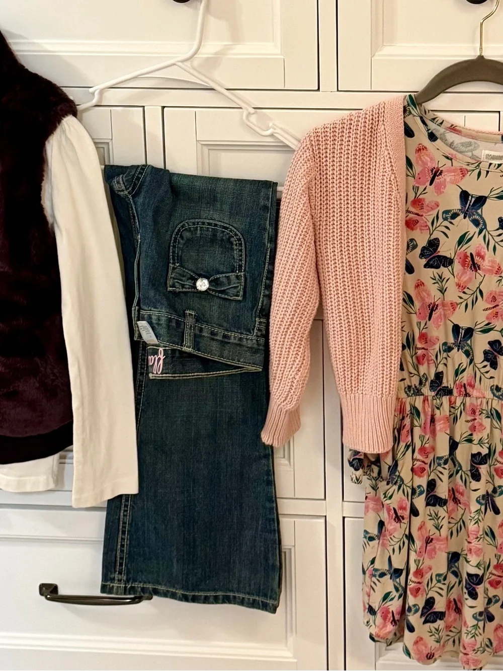 Gymboree M 7/8 Lot - Vest Flare Jeans White Top Floral Dress EUC